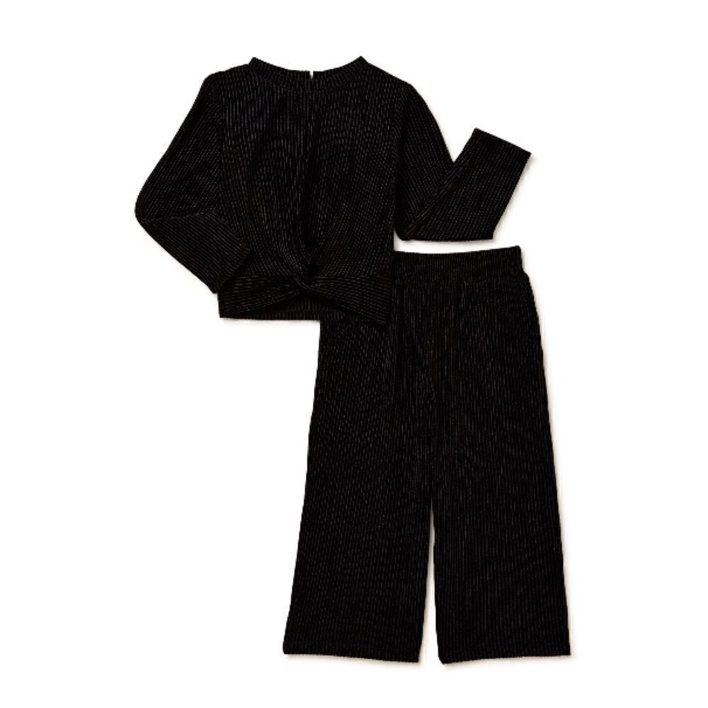 Toddler Girls Plush Ribbed Velour Top & Bottom 2-Piece Set Size 2T